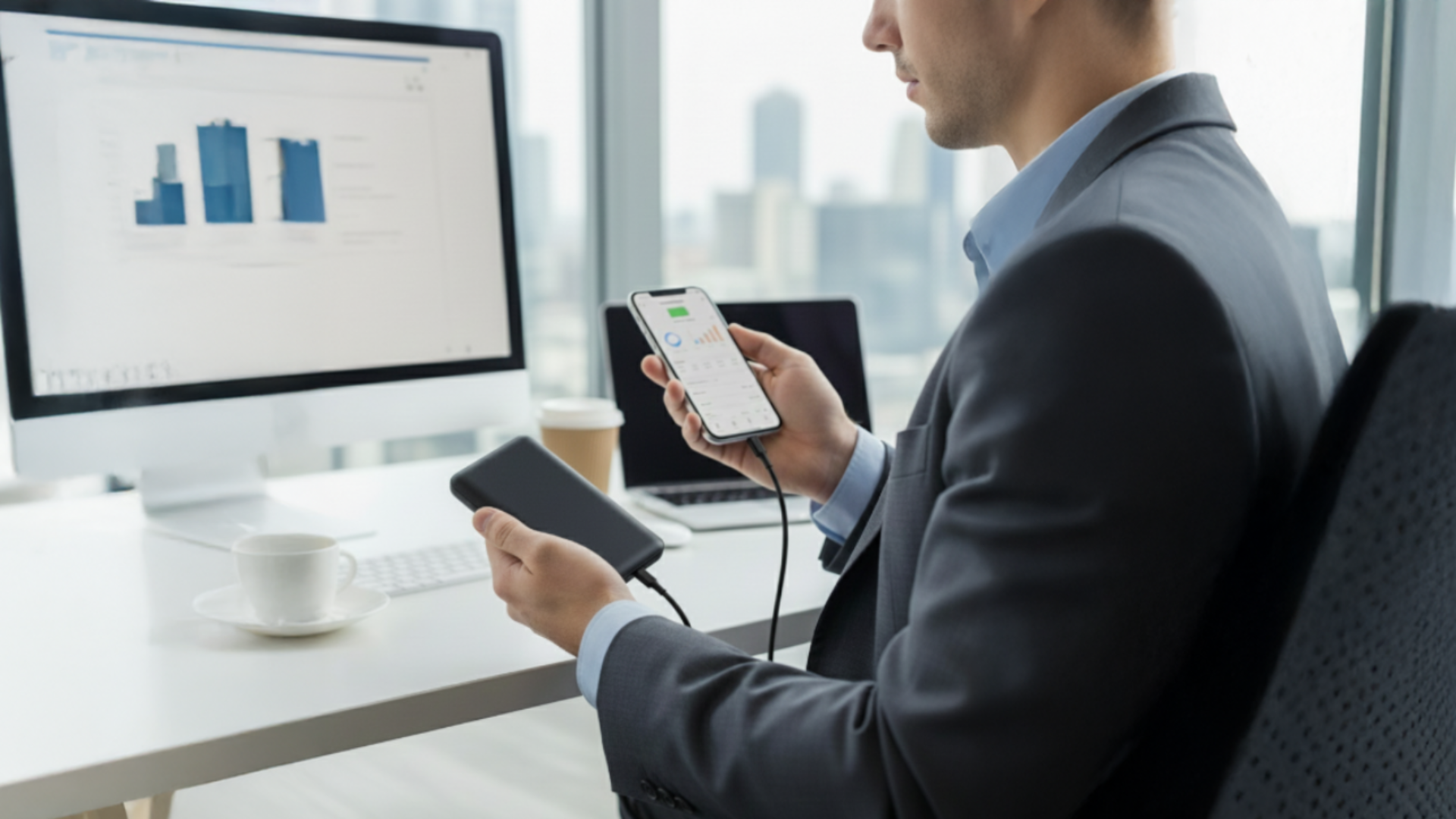 モバイルバッテリー オフィス